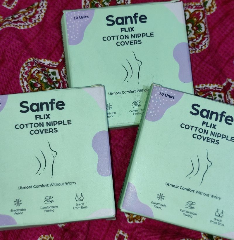 Combo of 3 Sanfe Flix Cotton Nipple Covers