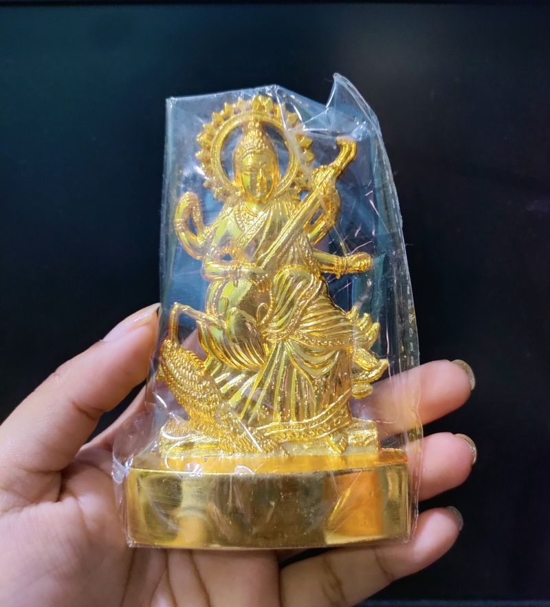 Maa Saraswati Golden Idol