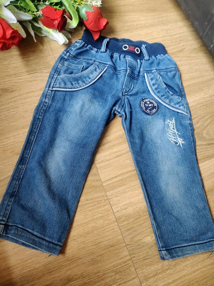 Girl Denim Elastic Jeans