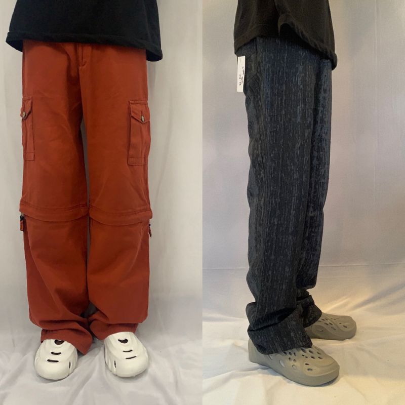 COMBO Of Unisex Red Cargo Pant & Vtg Baggy 04