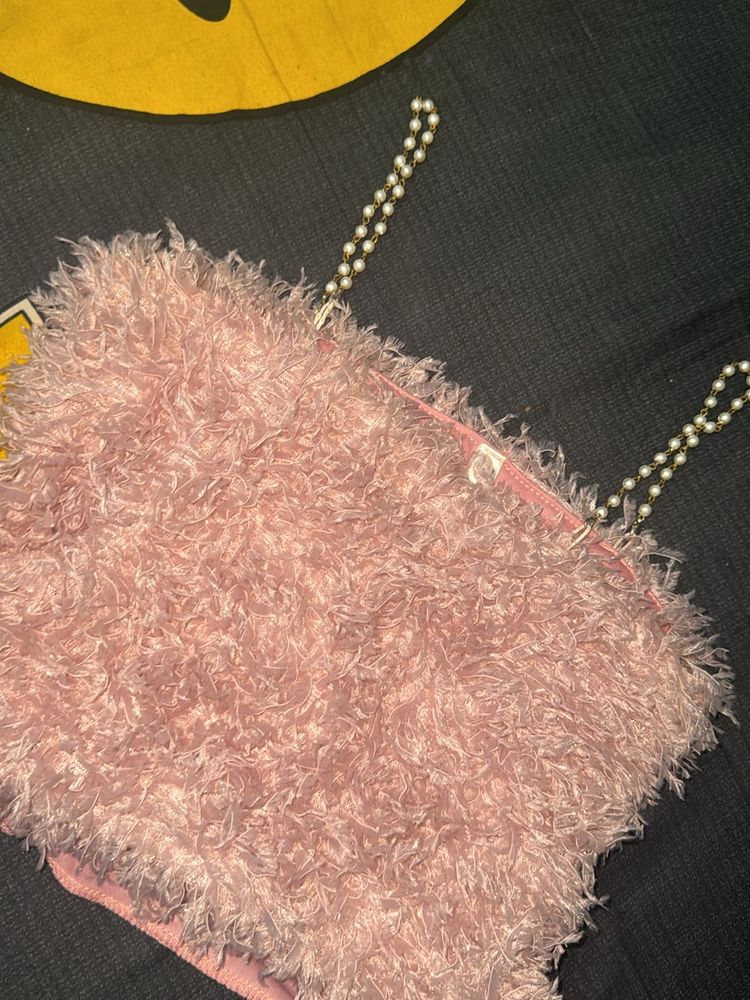 Crop Pink Furr Top