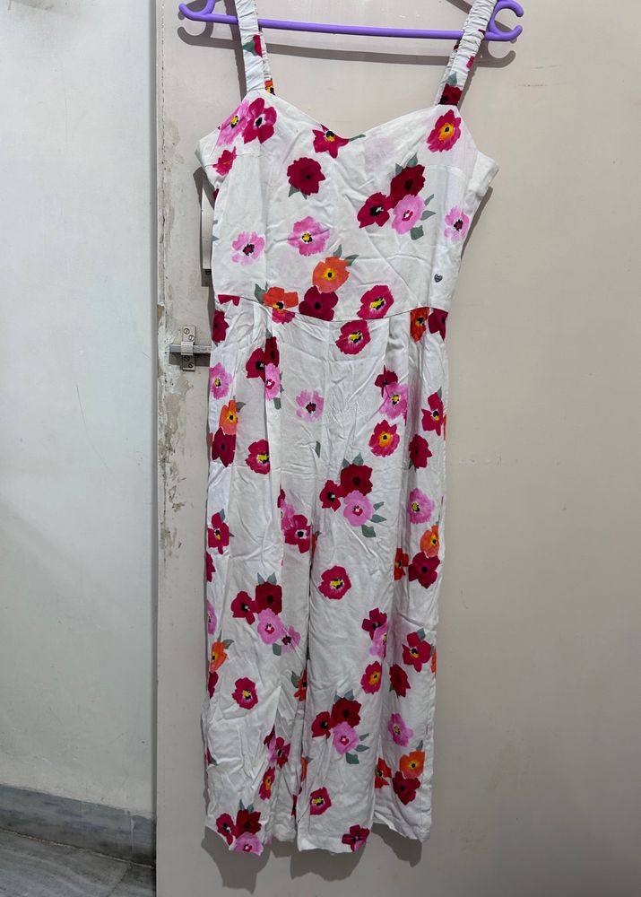 Floral Sweetheart Neck jumpsuit