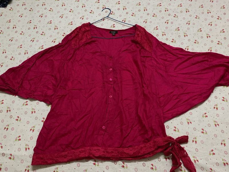 Magenta Blouson Top