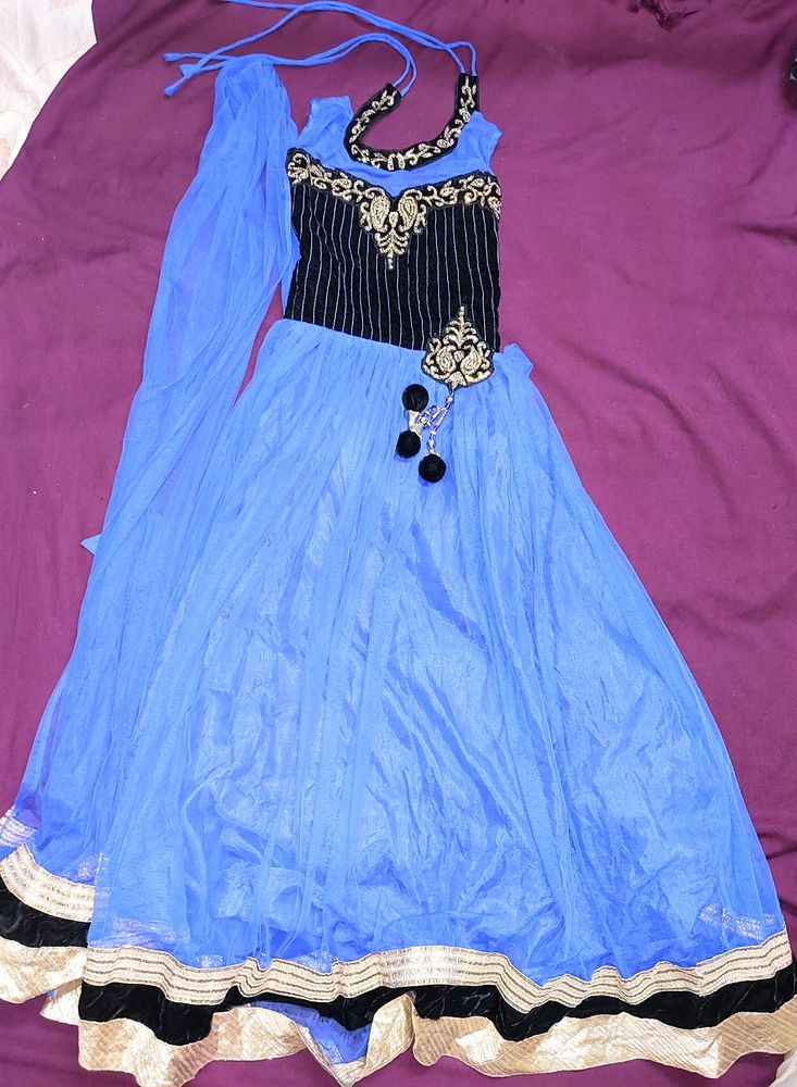 Girls Blue Partywear / Festive Dress