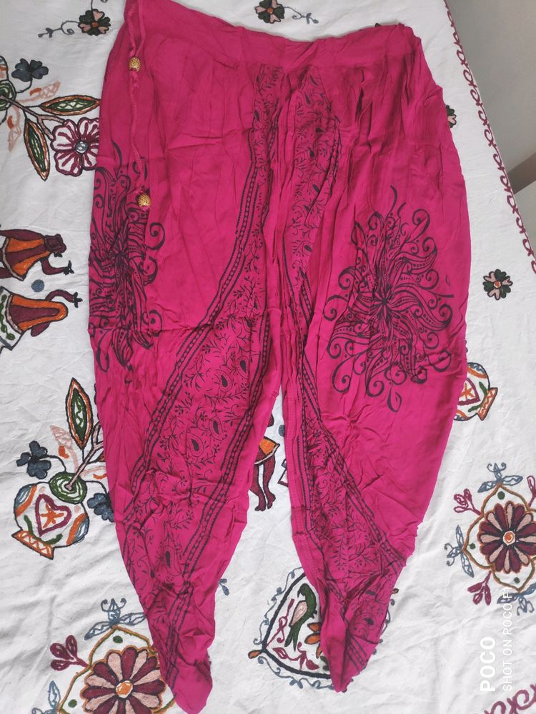 Pink Printed Dhoti