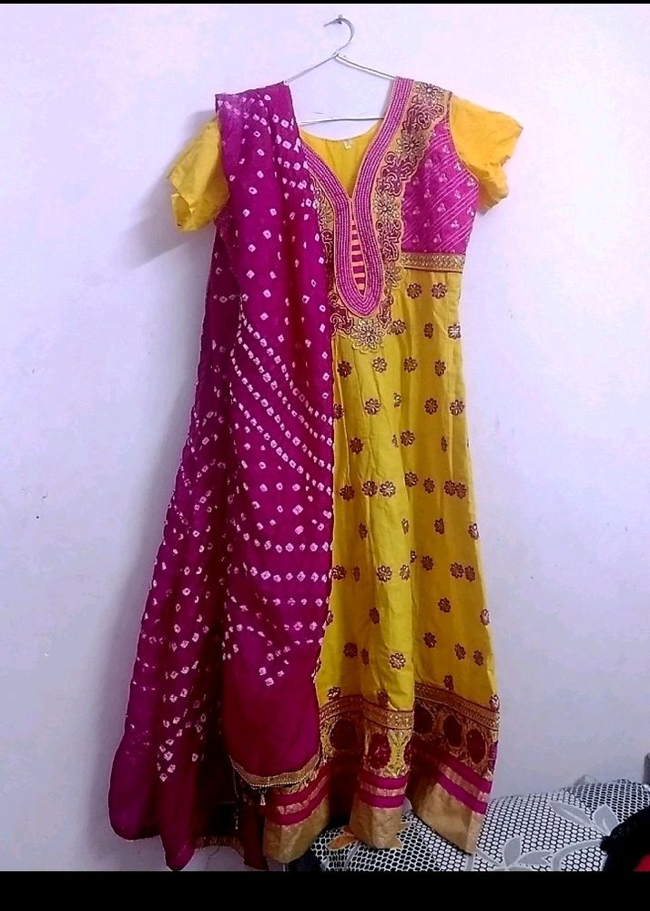 Long Cotton Kurthi With Duppatta