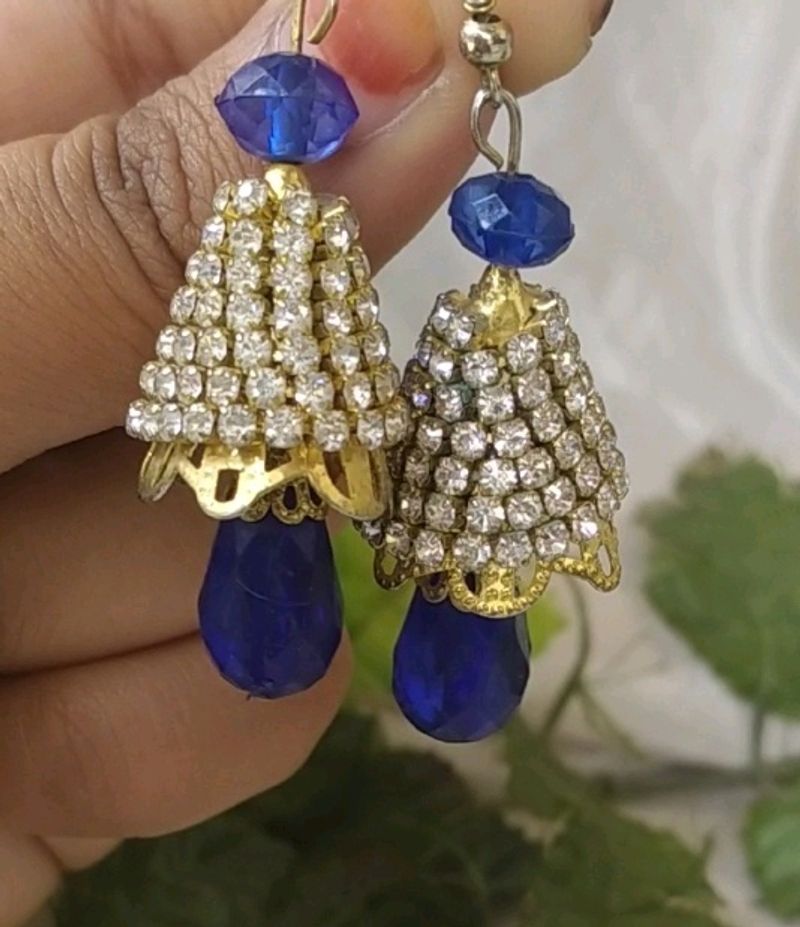 Blue Jhumka Earrings