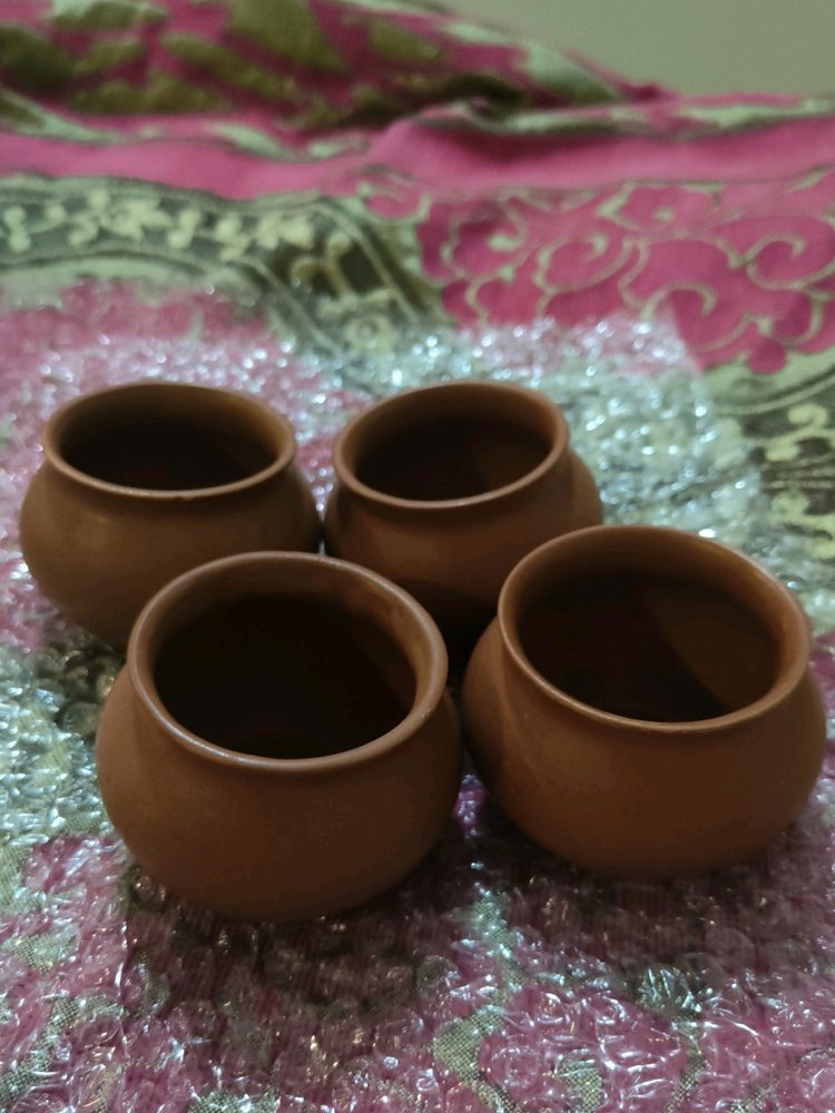 Cute Little Matka Cups (Ceramic)- (Set Of 4)