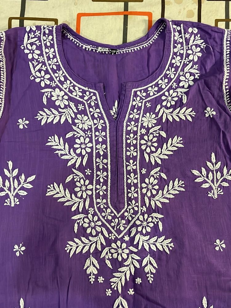 Purple Chikankari Kurta