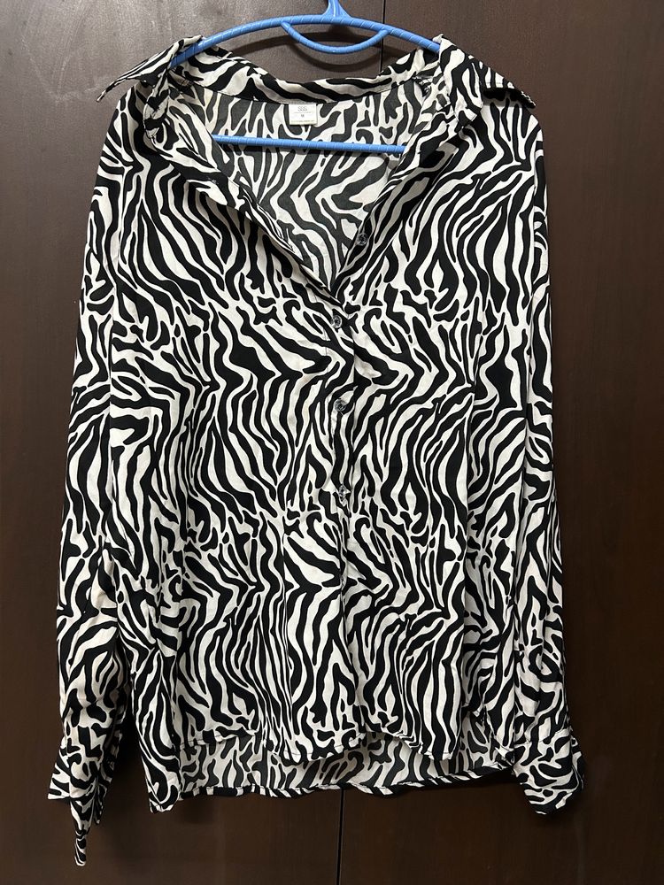 Zebra Print Oversised Shirt