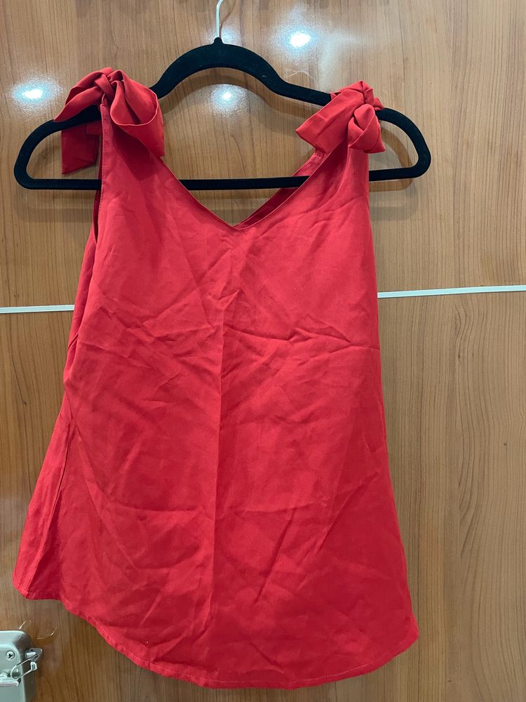 Red Bow Top For Women