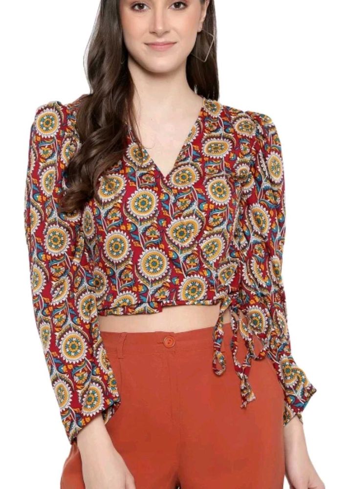 💥🆕️ Beautiful Printed Puff Sleeves Top