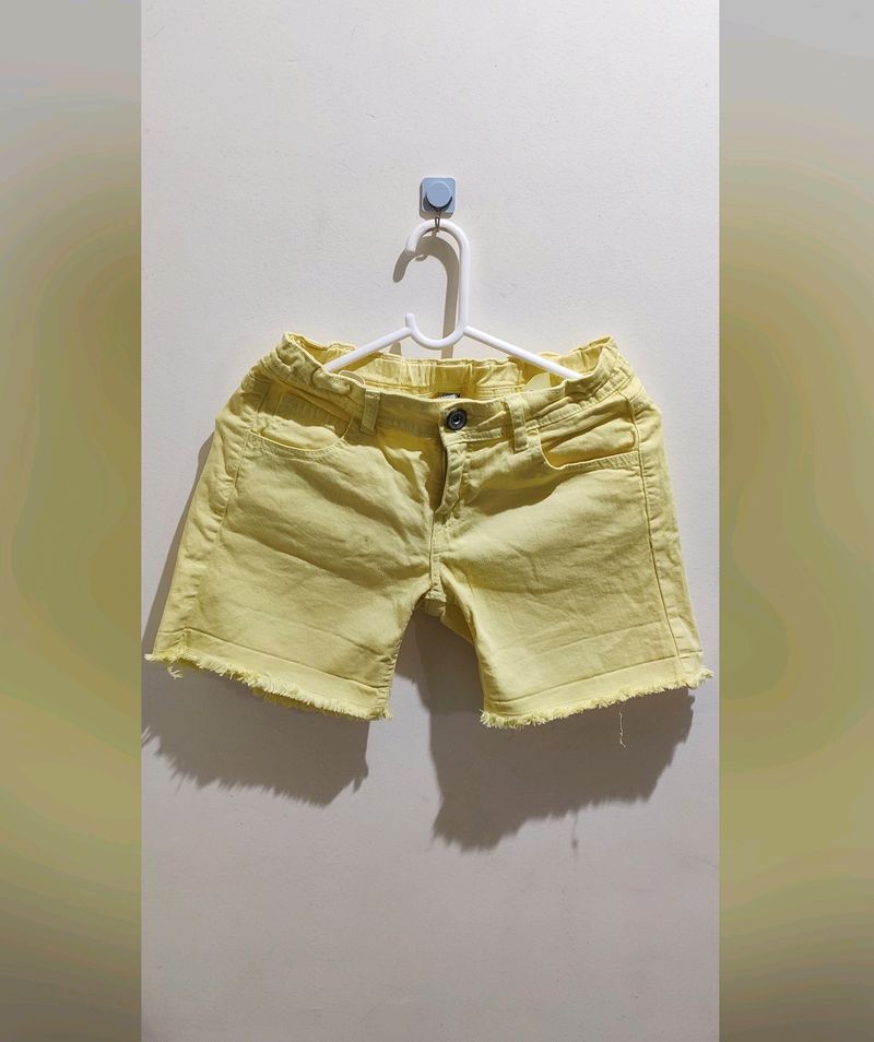 Yellow Jeans Shorts