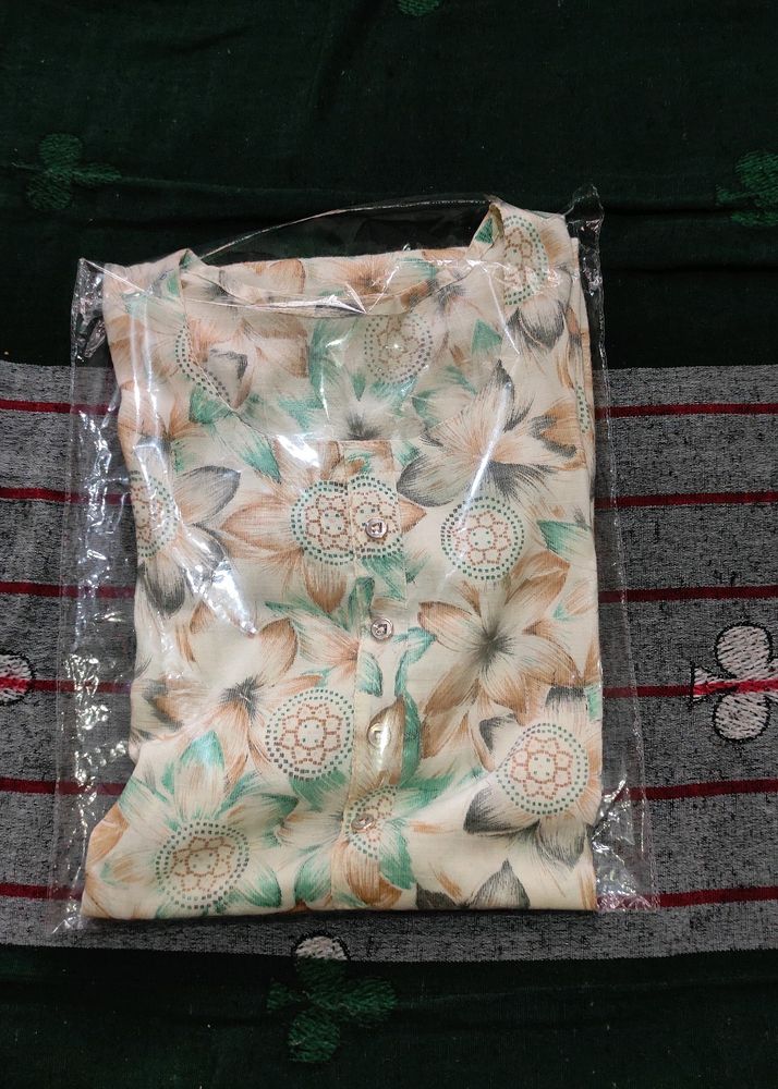 Cream Floral Printed Absolutely New kurti