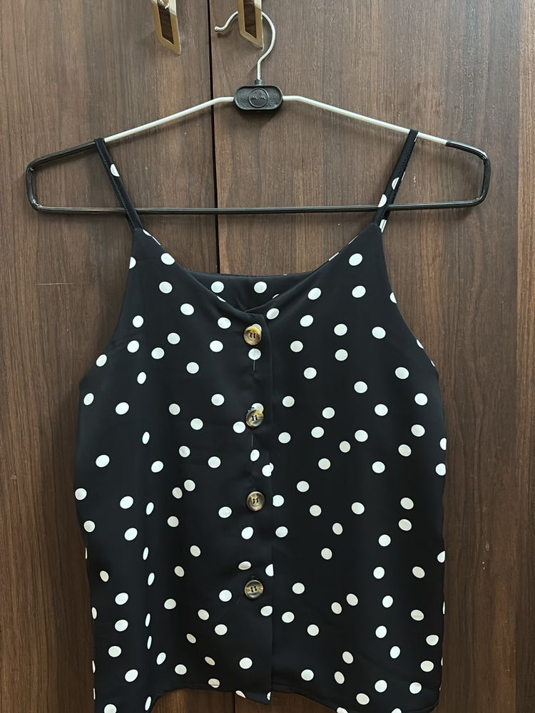 Black Polka Dot Tank Top