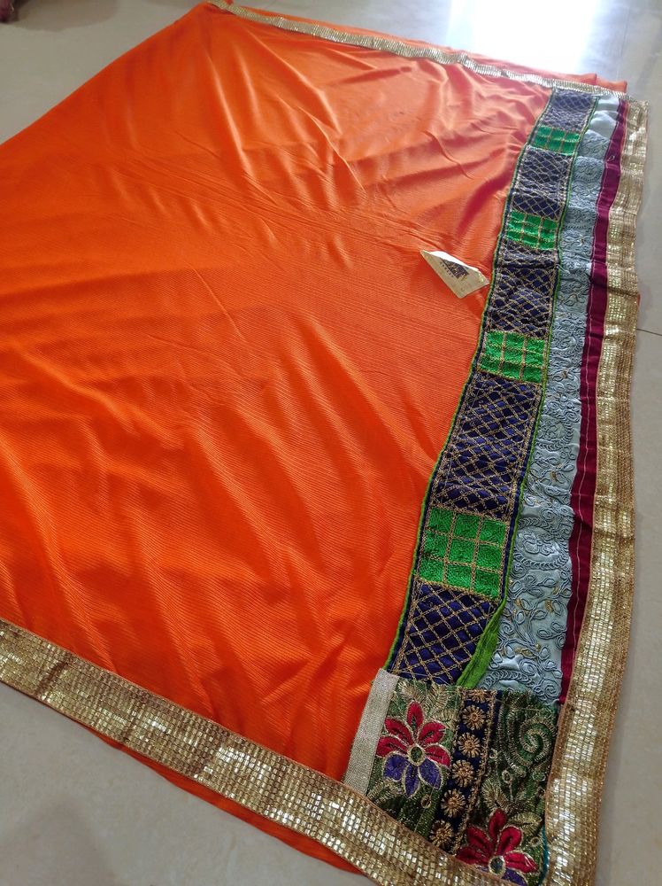 🤩New Festive Season 💥Orange Saree For Women🔥