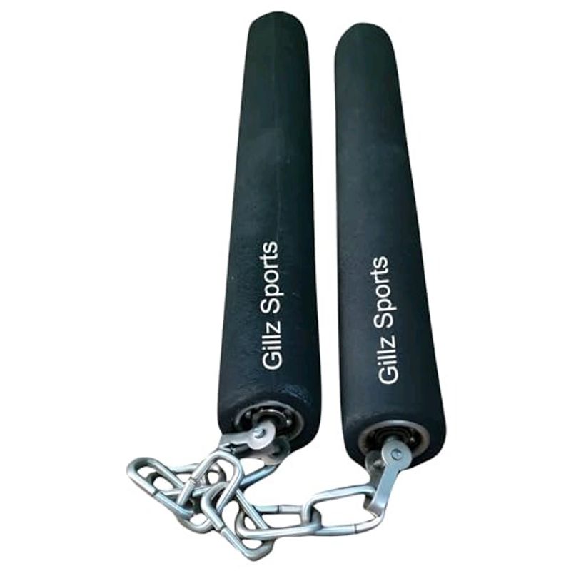 Nunchaku Light Foam Black Handal with Steel Chain