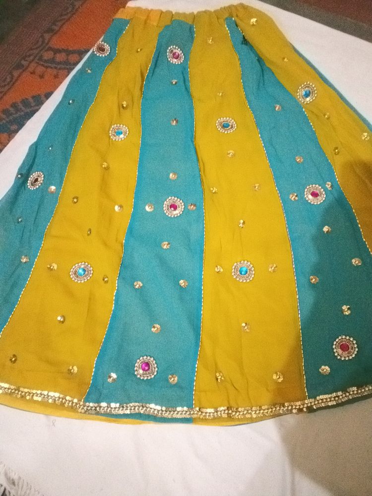 Lahenga Choli Fabric And Dupatta Semi Stitched