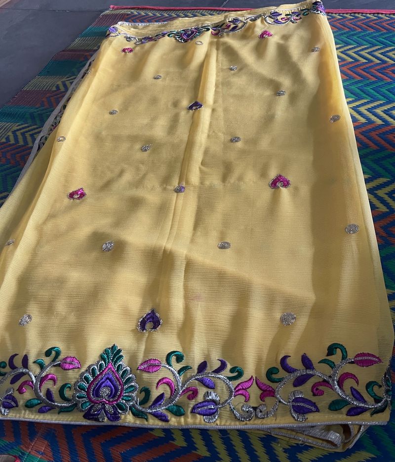 Embroidered Saree With Blouse