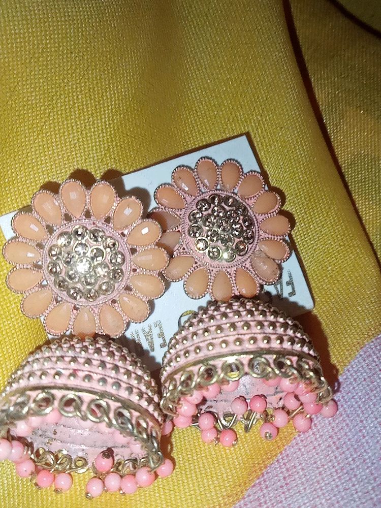 Baby pink Colour Beautiful Earrings