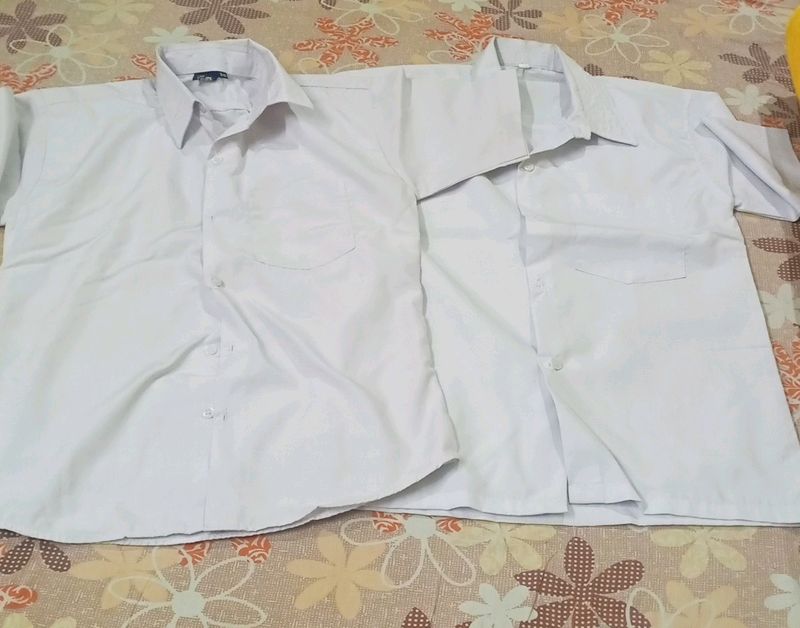 Combo Of Two White School Shirt For Boys