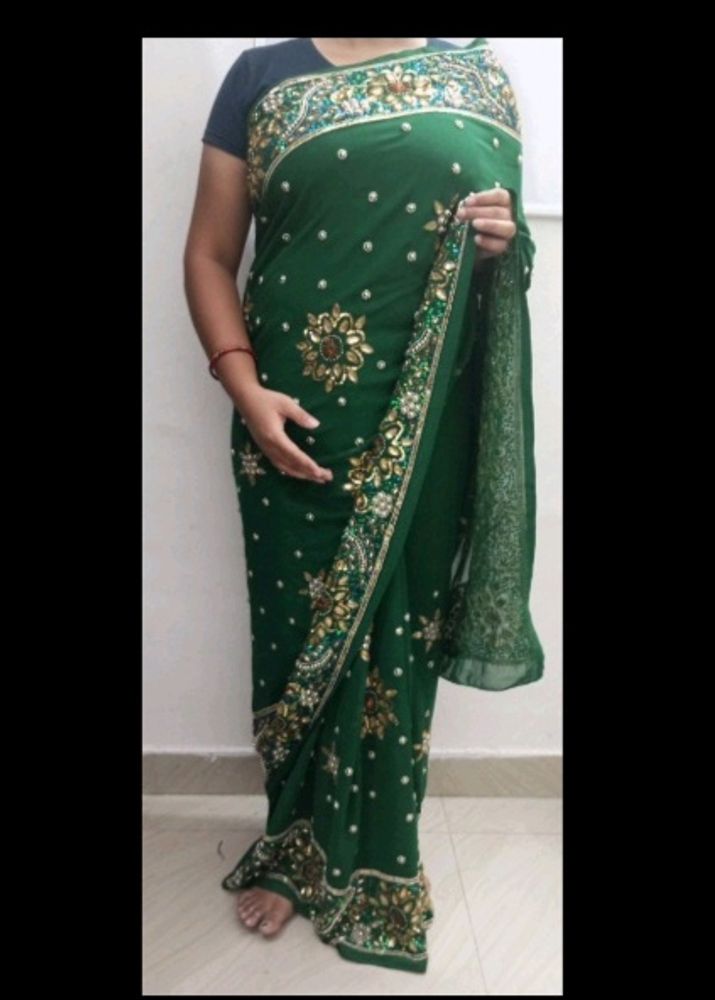 Party Wear Saree with Blouse For Woman