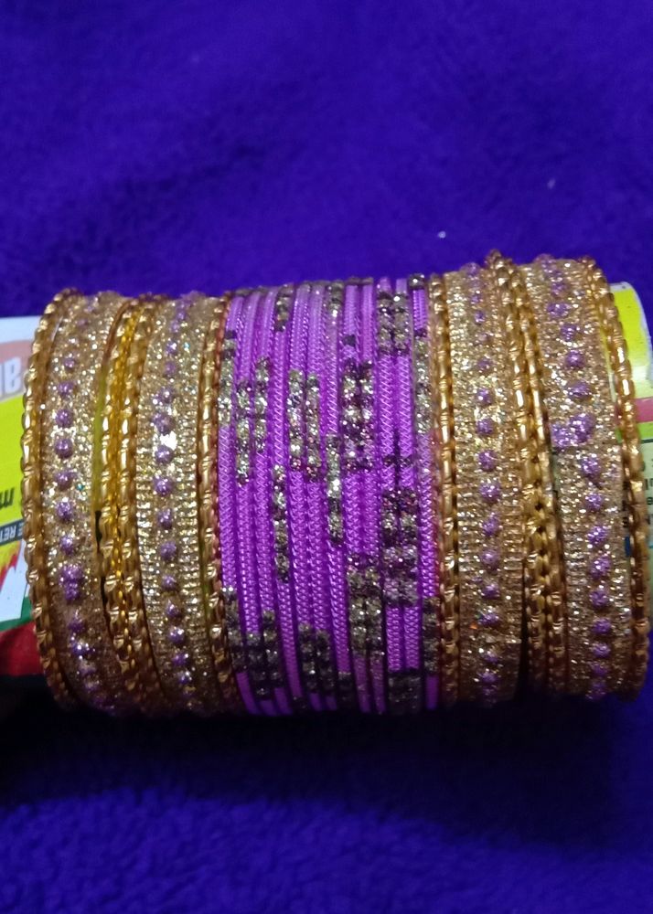 Brand New Pink Metal Set Of Bangles