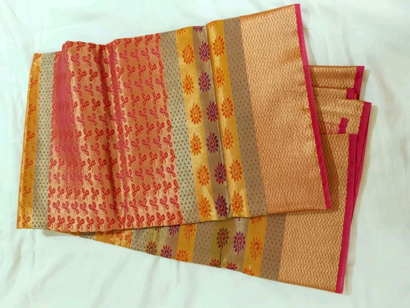 New Silk Saree With Stitched Blouse