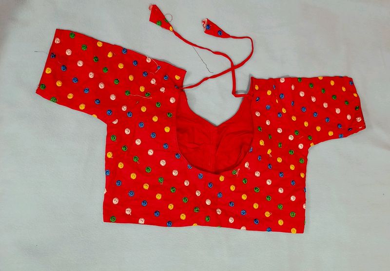 Red Embroidery Blouse