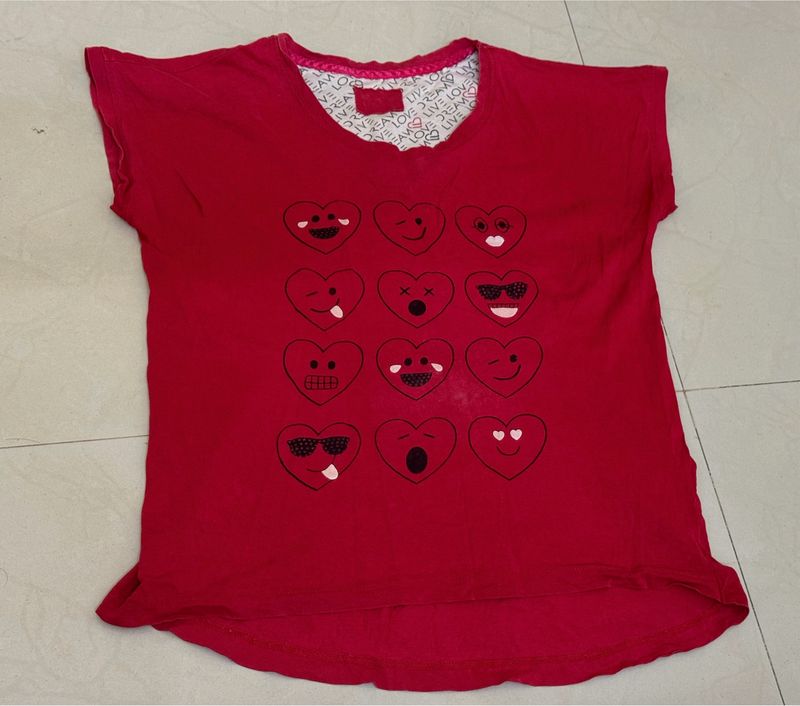 Red Colour Night Top