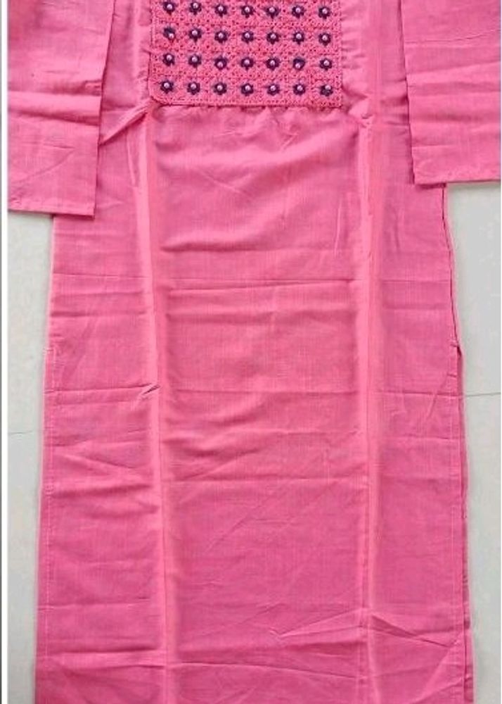 New Pink Kurti With Pearl