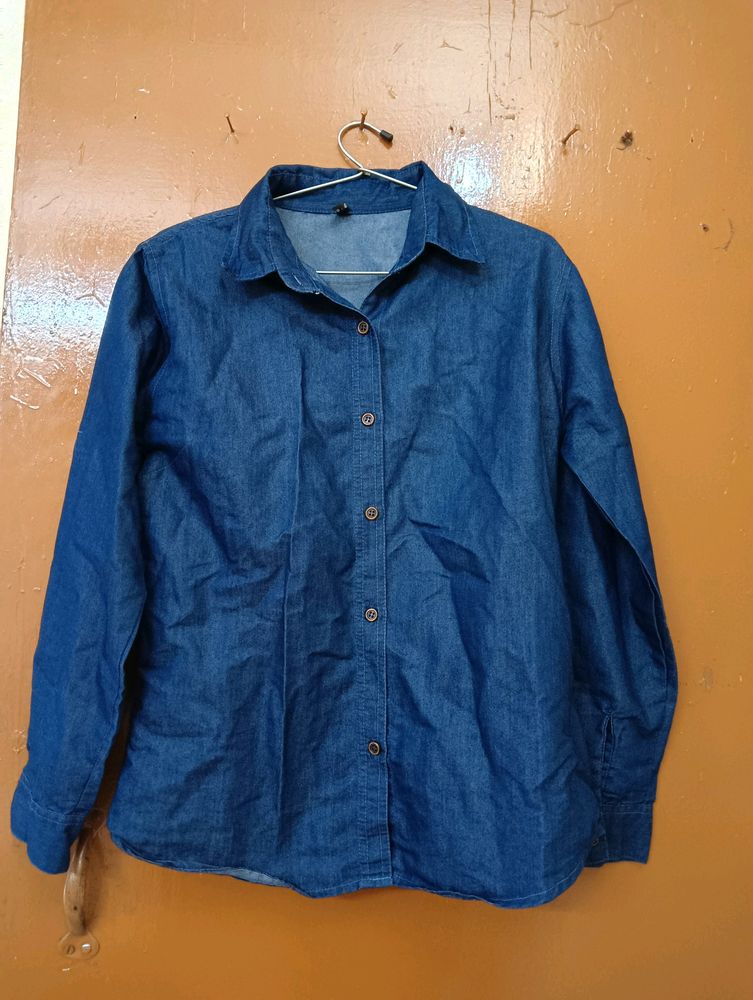 Blue Denim Shirt For Girls