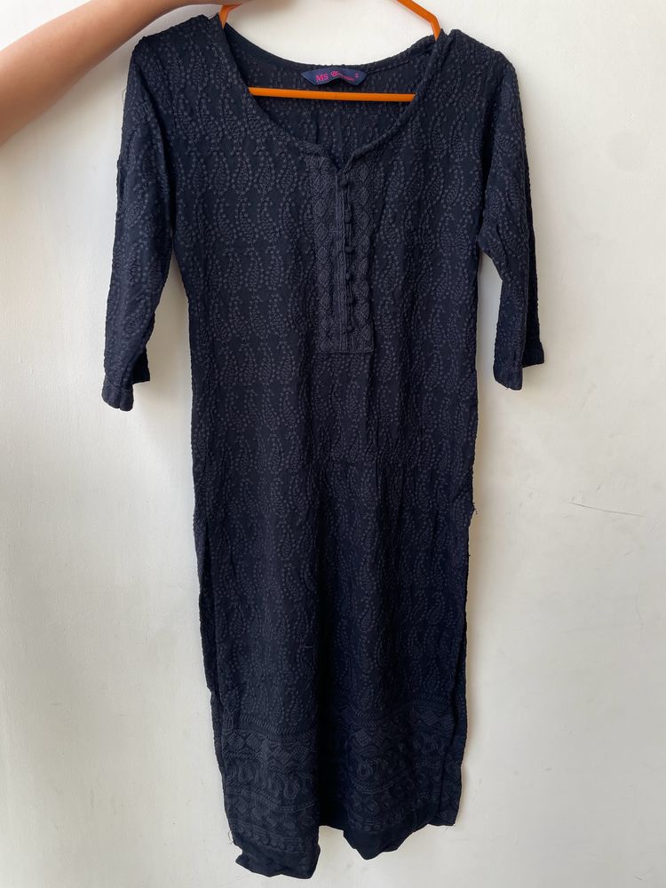 Black Chikankari Kurti