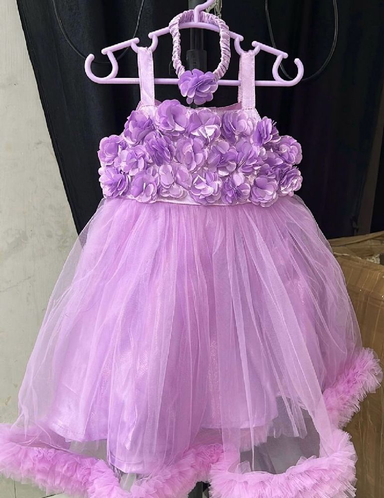 Firstcry Toddler Partywear Dress With Hairband💜