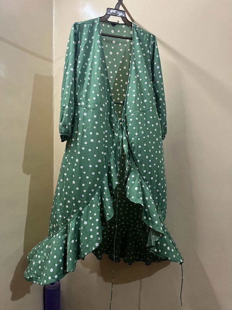 Polka Dotted Wrap Up Dress