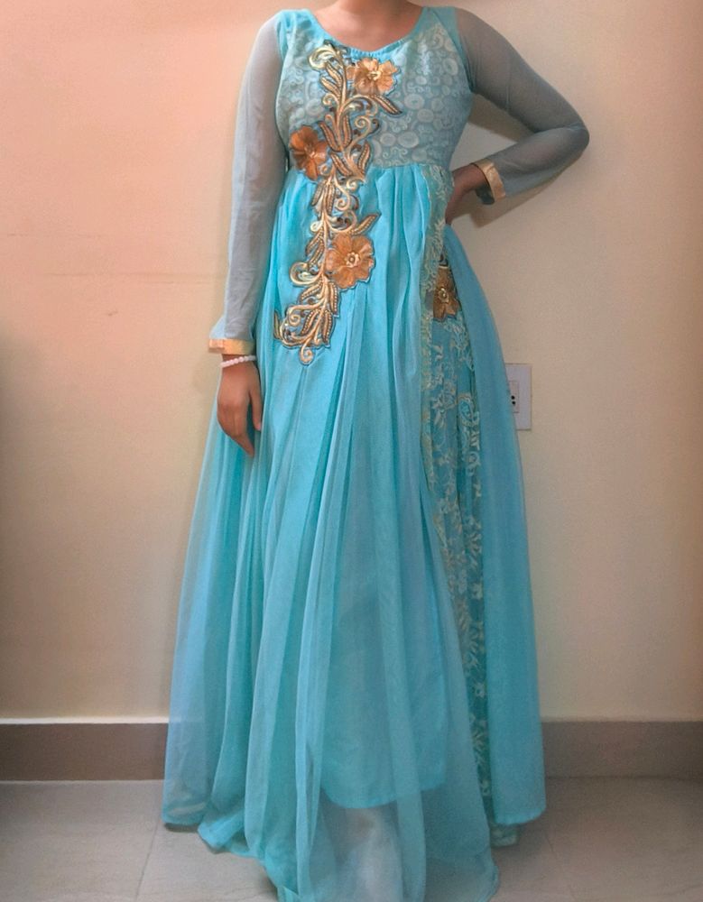 Ethnic Gown | Sky Blue