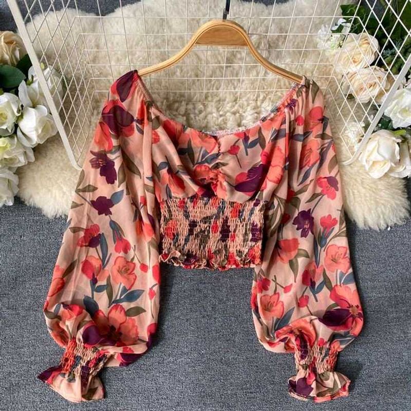 Peach Floral Top