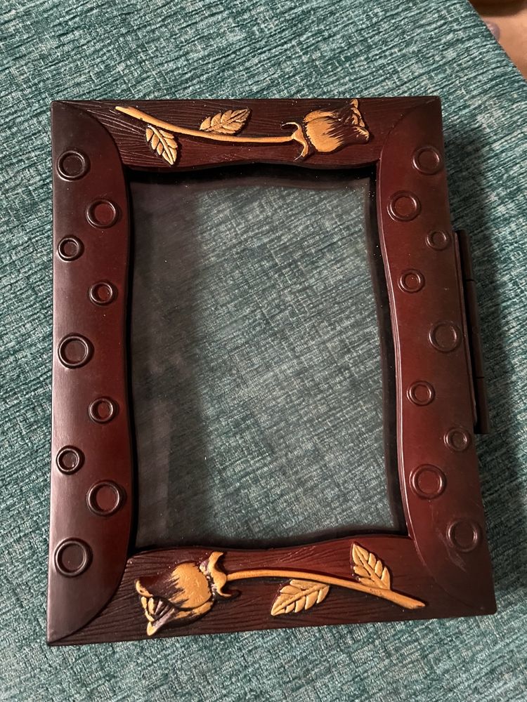 Floral Brown Wooden Photo Frame