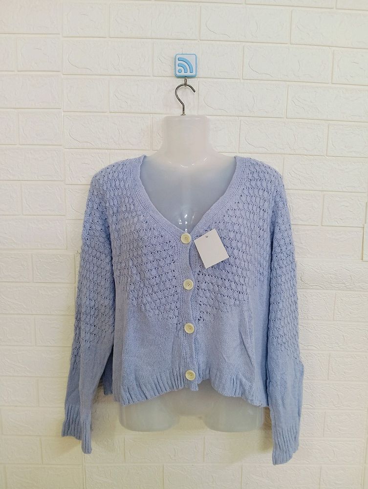 Lavender Crochet Crop Cardigan