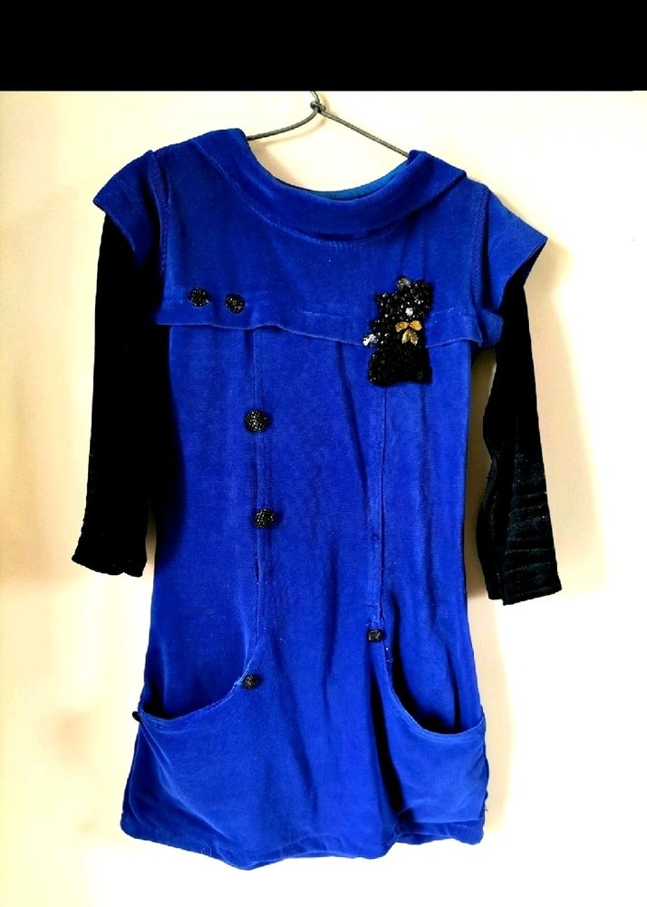 Royal Blue Korean Winter One Piece