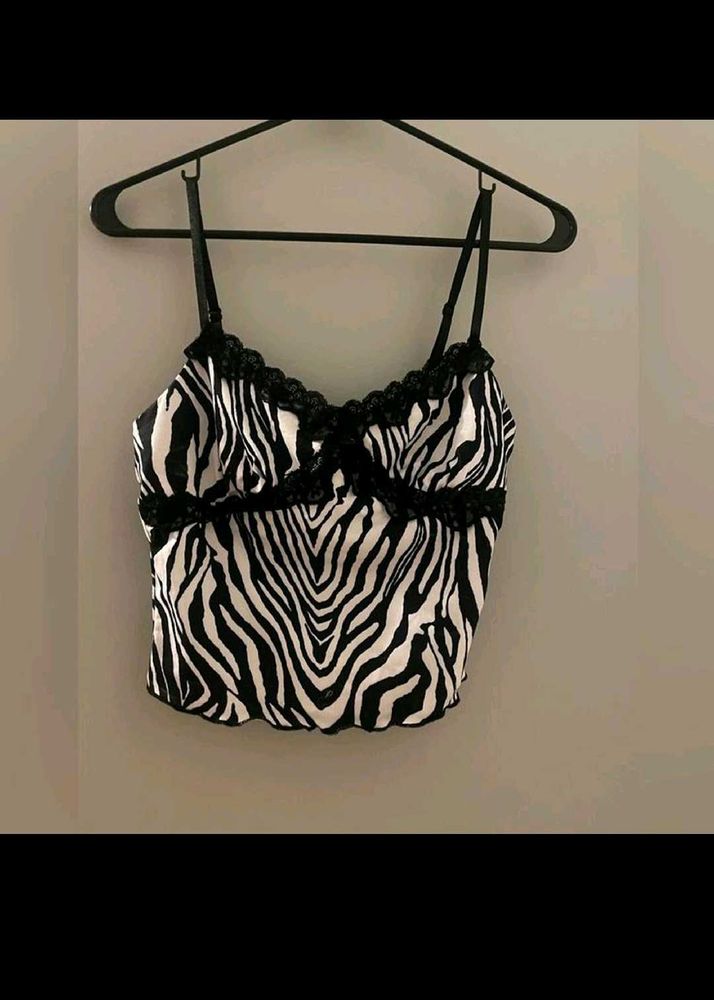 Y2k Zebra Print Top