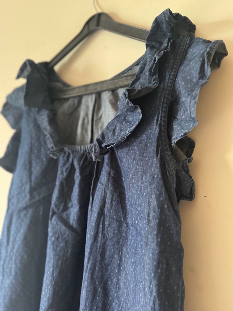 Cute Denim Dress For Girls