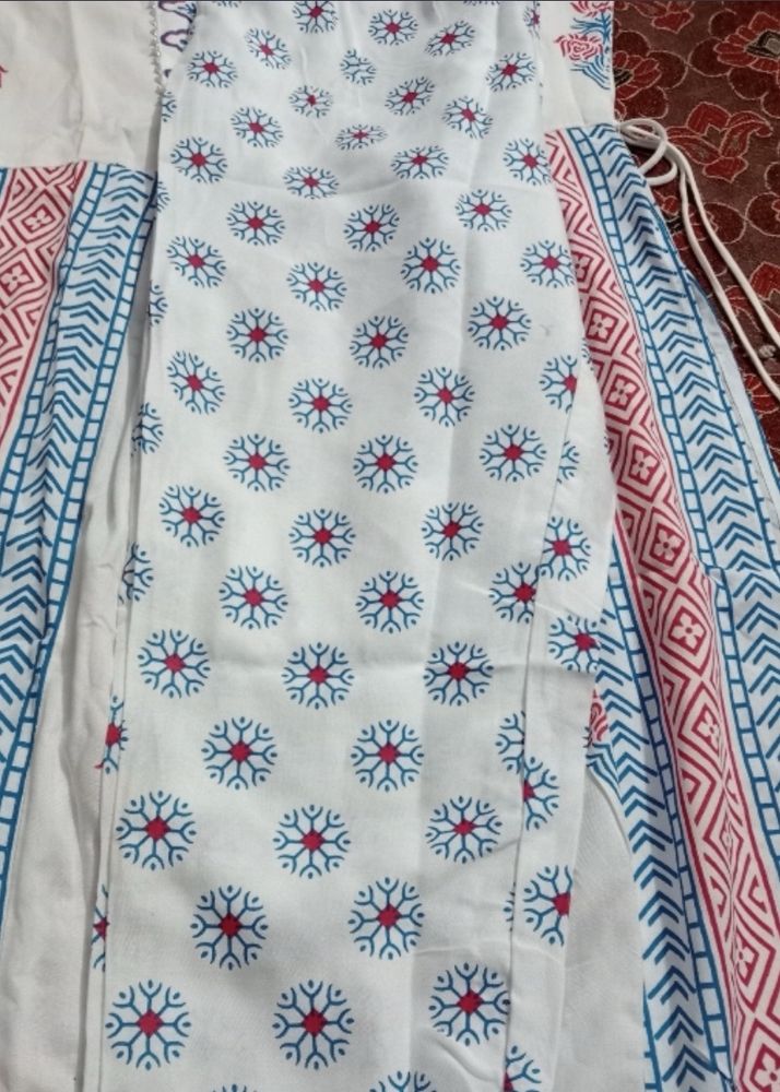 Blue And White Kurti With Pant