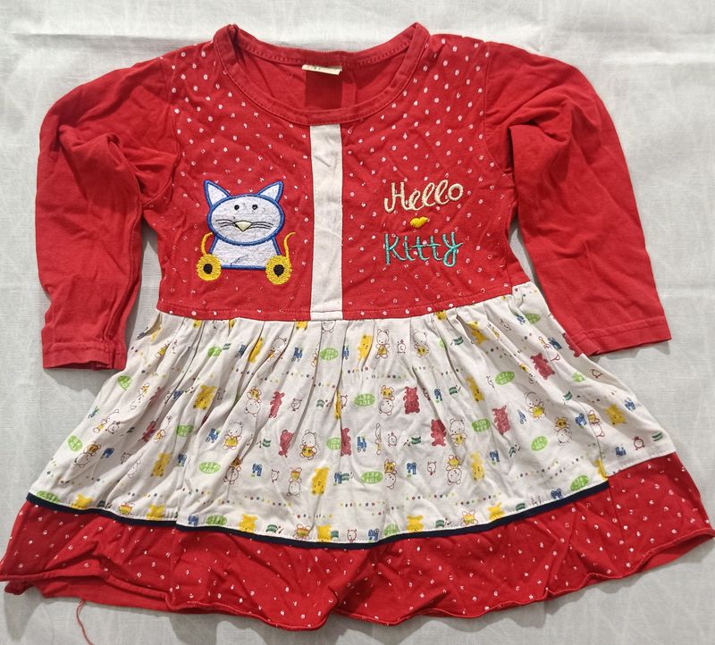 Baby Girl Wear Floral Red Frock