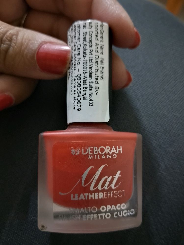 Matte Red Leather Finish Nail Paint