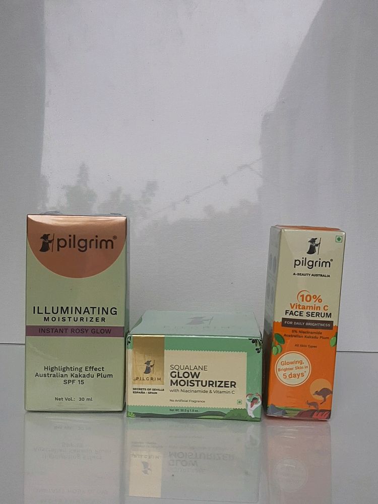 Pilgrim Combo Of Serum, Moisturizer & Illuminator