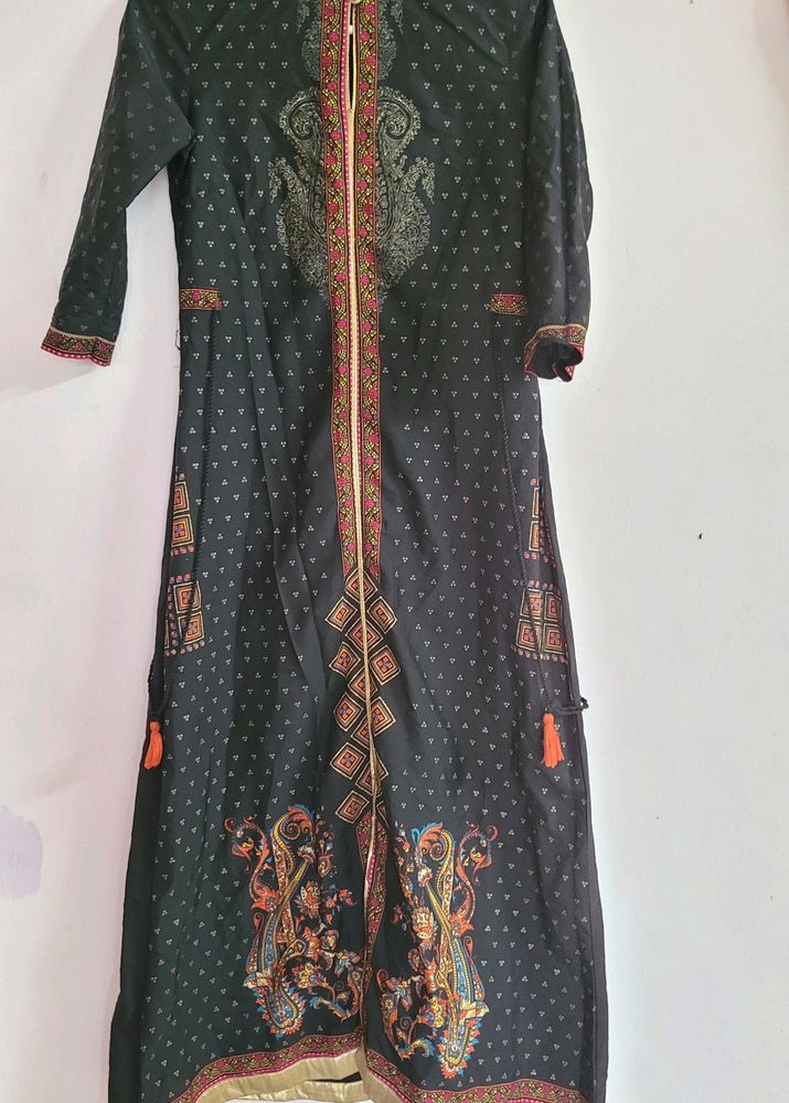 W Brand Black Gold Kurta. Size XS