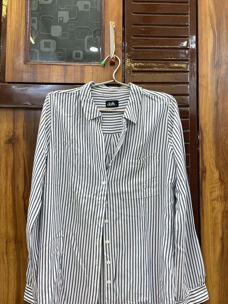 Formal Blue And white Stripped Shirt