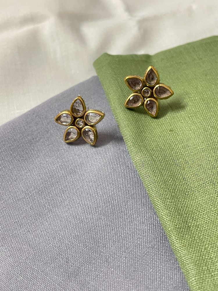 KUNDAN FLOWER EARRING 🌼