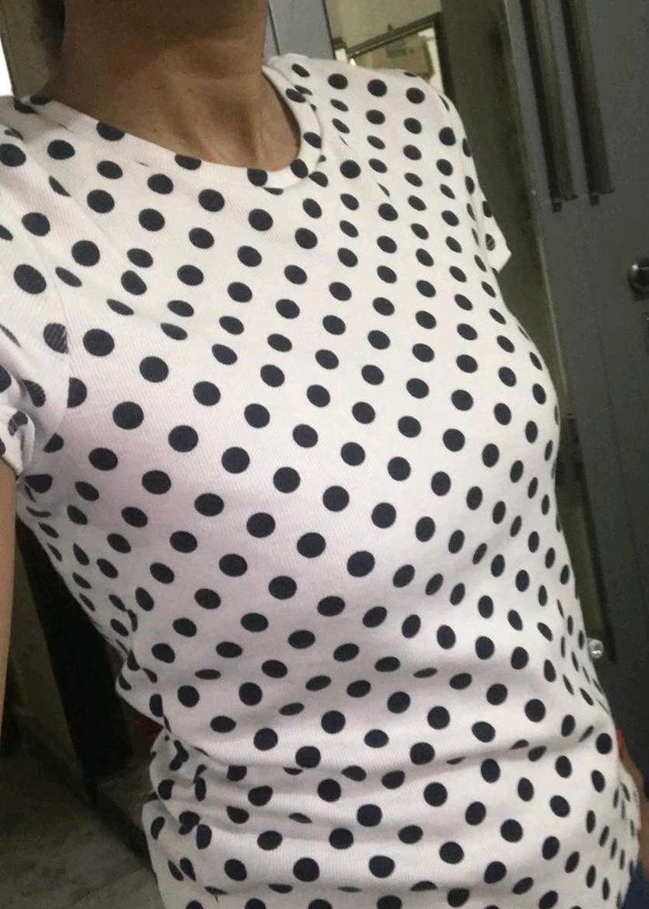 White Polka Dot Classy Top